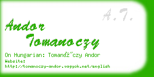 andor tomanoczy business card